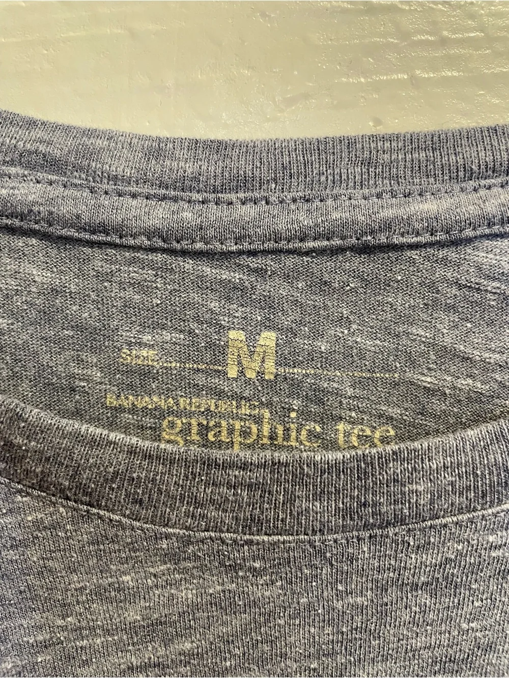 Banana Republic Travel Safari Company Graphic Tee Shirt Blue Mens Medium Est 78